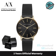 [Official Warranty] Armani Exchange AX5548 Women's Three-Hand Black Stainless Steel Watch