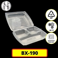 BX-190 LUNCH BOX 3 COMPARTMENT /BX290 EXTRA BIG Lunch Box [ 50pcs± ] BENXON Disposable PP Plastic Food Box