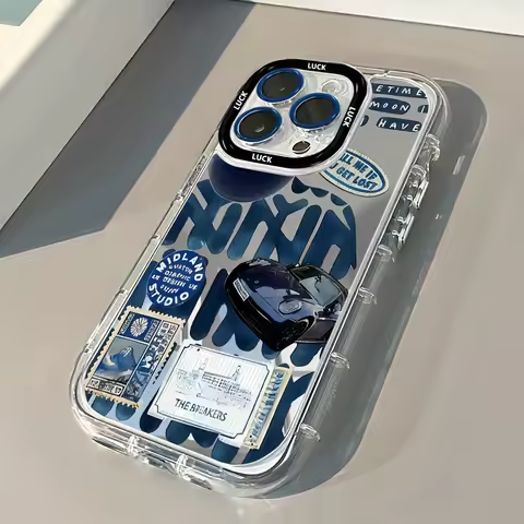 Fashion Blue Sports Car Phone Case For iPhone 11 12 13 14 15 16 17 18 Pro Max 7 8 Plus XR XS Max 16E