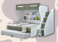 MELAMINE Surface Bed Children Bed / Kids Bed / Kids Queen Bed Pull Out Bed