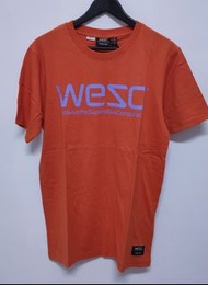 WESC 全新正品男生橙色印花 T 卹，尺寸L