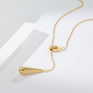 Design Adjustable Water Drop Necklace Temperament Clavicle Stainless Steel Chain Does Not Fade