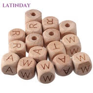 LATINDAY Wooden Beads, Wooden Cube Letter Wood Beads, Bracelet Letter Star Large Hole Wood Spacer Be