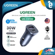 UGREEN UG-CD130-40858 CAR CHARGER PD 30W + SCP 22.5W USB TYPE A + C DUAL PORT CAR CHARGER - CD130