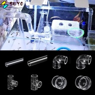 SUYO Acrylic Pipe Fittings, Transparent Plexiglass  Tank Tee Way Joints, 16 20mm 90 Degree Elbow Aqu
