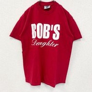 古著 Lee Bob's Daughter T 卹，紅色，帶有復古大標誌，REDM。