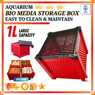 🔥READY STOCK🔥 Aquarium Bio Media Storage Box Filter Media Container 1L Large Capacity Easy Clean for