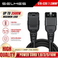 Power Cord IEC C19 IEC C20 1.5mm2 16A 250V UPS PDU Power Supply Cable AC Extension Cable