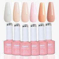 FZANEST Builder Gel Nail Kit, 6pcs*7.5ml Soft Builder Gel in a Bottle For Nails, Nail Strengthener E