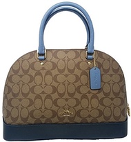 Coach Womens Mini Sierra Satchel Handbag, Crossgrain Leather, Detachable Crossbody Strap (Large,...