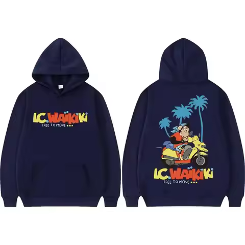 Harajuku Cartoon Hooded Funny Lc Waikiki Monkey Graphic Hoodie Men Women Clothing Sweatshirts Fashio