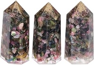 mookaitedecor Set of 3 Healing Crystal Wands 2 Inch, Polished Tumbled Stone Points 6 Faceted Reiki C