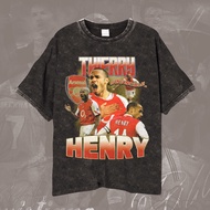 France Thierry HENRY/ T-shirt Vintage Wash Thierry Henry Striker Legend Arsenal Unisex Football shir