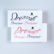 Dreamer 夢想家 紅黑 抽像波浪字體 防敏感紋身貼紙 防水文字刺青
