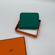 【聖誕綠🎄】 Hermes 翠綠叢林 拉鍊 絲巾短夾