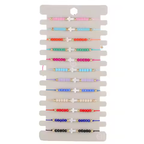 SANSANGO 12pcs Multi-style Bracelets Set Gossip Starfish Heart Charms Bracelet Adjustable Rope Brace