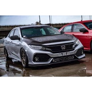 Honda Civic Fc Fk4 PP Front Lips Front Diffuser (For Thai Fk4  Bumper) (Grossy Black / Carbon Print 