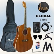Pulse Gs41ceq | Global G41ceq Mahogany Acoustic Electric Guitar With Full Setup B7a