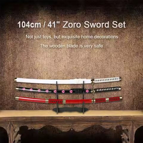 41 in Roronoa Zoro Swords Katana Japanese Anime Cosplay Samurai Sword Shusui Enma Kitetsu with Sword