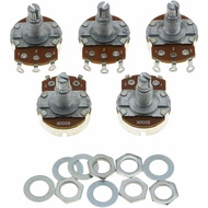 Dopro 5pcs Linear Guitar Pots Volume 500K Electric Guitar Large Pots 24mm Base with Long Split Shaft