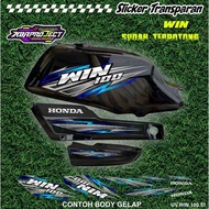 WIN 100 COOL PREMIUM TRANSPARENT STICKERS HONDA RACING 51 STICKER LINES ALREADY CUT
