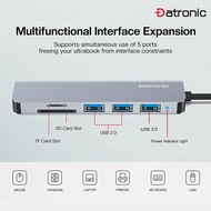 Datronic USB-C to 6-in-1 Multiport Hub - HDMI USB 3.0 2x USB 2.0 SD/TF