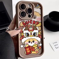 Goodcase🔥Ready Stock🔥ปีมะโรง (งูใหญ่) dragon🐉2024 New Year Casing for Oppo A17 A18 A57 A58 A38 A98 A79 Reno 8T 6  A92 A16 A1k A3s A15S A52 A5s A9 A12 A77A15Matte Liquid Silicone Phone Case Best Blessing Shockproof Soft Case เคสโทรศัพท์ oppo