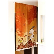 SNOOPY Door Curtain Red Leaves Door Curtain Autumn Defoliation Japanese Style Door Curtains