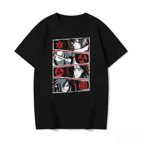 Anime Merchandise Latest Naruto Character Splash Style T-shirt Casual Cotton Short Sleeves 2026 Summ