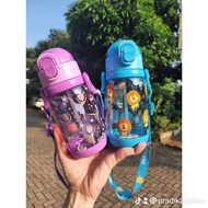 400ML CHILDREN'S DRINKING BOTTLE STRAW CAP CLIP LONG ROPE BPA FREE BT-4021