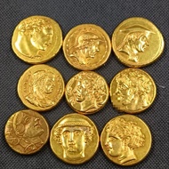 Random Ancient Roman Ancient Ancient Greek Gold Coin Pure Handmade Double-Sided Portrait Single Coin