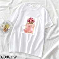 BAJU STOK SEDIA LENGAN PENDEK BUNGA WANGI LAWAK CANTIK LELAKI WANITA TSHIRT COTTON FLOWER PERFUME CH