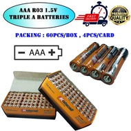 AAA battery High Quality Carbon Dry Battery 1.5V (60pcs/20pcs) ORANGE Dry Triple A BaterryR03 1.5V (