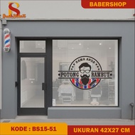 BARBER SHOP CUTTING STICKERS HAIR CUTTING GLASS STICKERS ((MK))