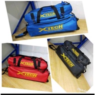 BOWLING BAG - XTECH - 3 Ball Tote Roller PRO, No Handle, Black, Red, Blue