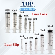 Disposable Syringe Luer Lock/Slip (1ml/3ml/3cc/5ml/5cc/10ml/10cc/20ml/50ml)