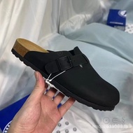 BIRKEN STOCK Stok Birken Boston Lelaki/Wanita Sandal Kulit Coklat Gelap Klasik VBDL MUQD DJNH