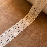 3 CM White Cotton Double-sided Lace Trim Border | 0102.76