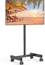 Perlegear TV Stand Rollable TV Trolley for 13-50 Inch TVs with 30° Tilt, Universal TV Stand for LED/