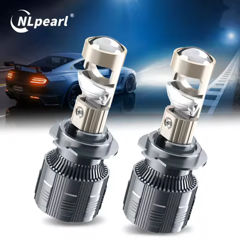 2Pcs 40000LM H7 Bi LED Projector Mini Lens Headlight Bulb Led Projector Lenses Hi/Lo Beam Canbus Aut
