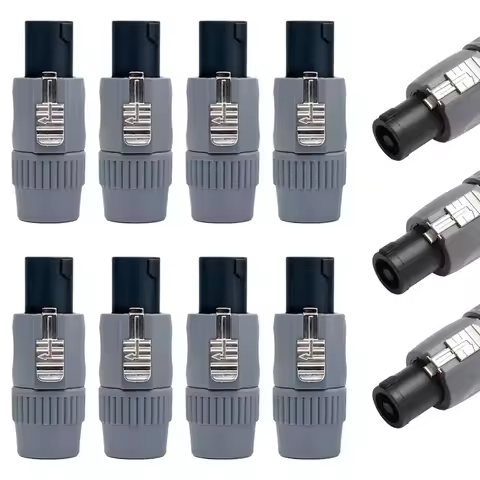 2/4/8/16PCS 4Pin XLR Male Canon Connector Grey Speakon XLR Plug with Lock Audio for Microphone NL4FC