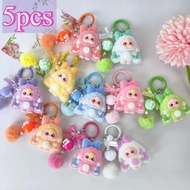 5pcs Cute Cartoon Bow Plush Keychains Flocked Toy Figurines Charm gift ideas for Friends