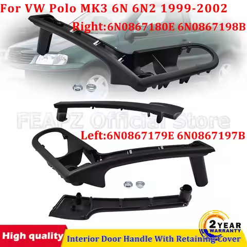 For VW Polo MK3 6N 6N2 1999-2002 6N0867179E 6N0867180E 6N0867197B 6N0867198B Black Car Interior Door
