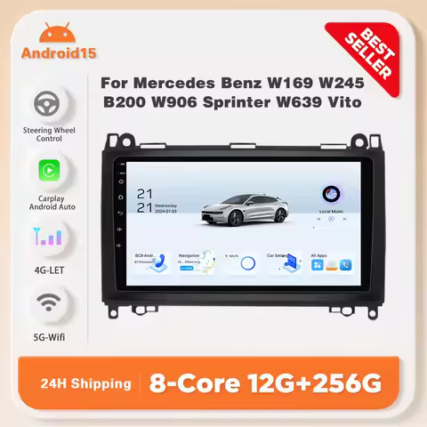 Android 15 Car Radio Carplay For Mercedes Benz W169 W245 B200 W906 Sprinter W639 Vito Stereo Multime
