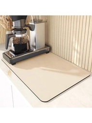 咖啡墊 15x12/20x16 英寸超吸水快乾餐具乾燥墊適用於咖啡吧配件、咖啡機、咖啡研磨機、咖啡桌裝飾、廚房櫃檯