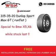 Dunlop Sport Max GT ( RFT )( 315 -35- R20 ) BMW X5 &amp; X6  New Tyre  ( Free installation  )