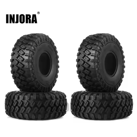 INJORA 4PCS 123*45MM 1.9" Rubber Tyre Wheel Tires for 1:10 RC Rock Crawler Axial SCX10 SCX10 II 9004