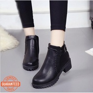 JH3 High Heel Leather Ankle Boots Platform Warm Shoes Size 35-43