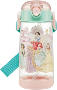 日本Skater廸士尼公主水壼瓶 兒童水樽 480ml (Disney Princess Children Bottle) 戶外旅行超輕一按式吸管飲管兒童水樽水瓶水壺 平行進口