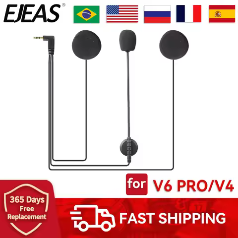 EJEAS V6 Pro Motorcycle Helmet Intercom 3.5mm Microphone Speaker Headset for Vnetphone V4 V6 Bluetoo